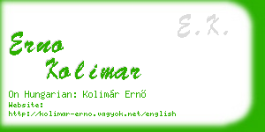 erno kolimar business card